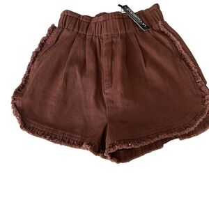 Papermoon High Waist Brown Women's Shorts 100 cotton size small